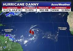 Danny Strengthens Into 1st Hurricane Is The Season