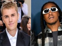 Justin Bieber performing at Takeoff’s memorial