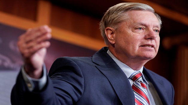 Chairman of the Senate Judiciary Committee Lindsey Graham (R-SC) speaks to the media on Capitol Hill in Washington.
