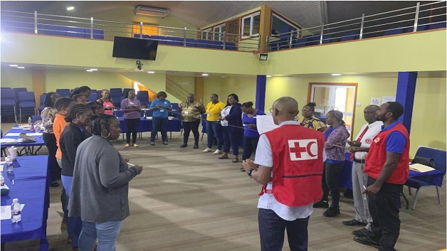 Participants in MHPSS workshop in the middle of an exercise